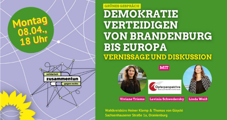Demokratie verteidigen von Brandenburg bis Europa. Solidarisch zusammentun gegen rechts – Vernissage und Diskussion
